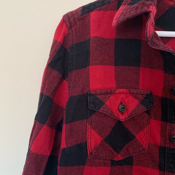 TNA Button-Up Red & black Plaid Shirt Size Small - Picture 2 of 4